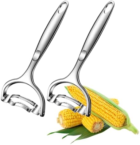2PCS Corn Peeler off the Cob Stainless Steel Corn on the Cob Stripper Tool