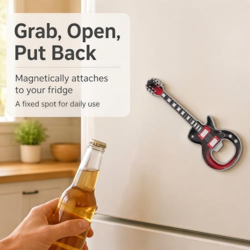 Guitar Shaped Bottle Opener, 2 Pack Metal Beer Opener Gift for Music Lovers