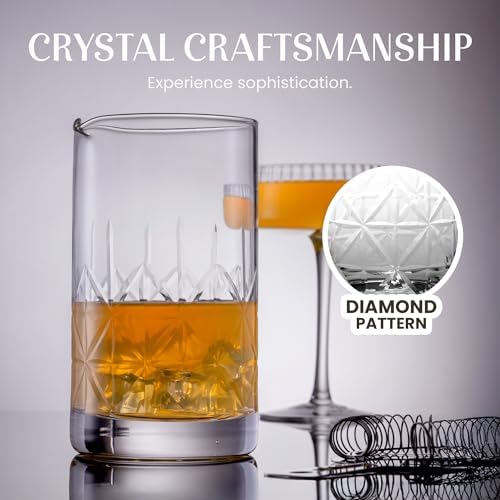 Mixology & Craft Cocktail Set - 7-Piece Bartender Kit with Mixing Glass Set, Japanese Jigger, Spoon, Muddler, and Strainer - Perfect for Old Fashioned Cocktails and Home Bars