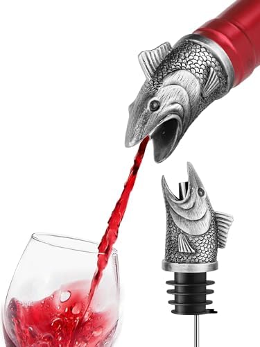 Animal Wine Pourer Spout, Drip Free Bottle Pourer & Stopper for Wine and Liquor Bottles, Funny Gift for Men, Dad, Hostess and Housewarming, Bar Cart Accessory for Holiday Party Decor, Multiple Animal