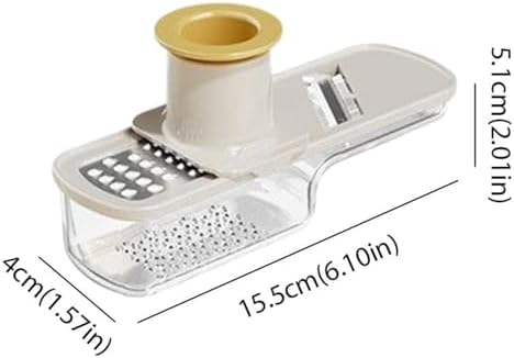 Mini Garlic Grinder, Multifunctional Garlics Grinder & Mandoline Slicer, 3-In-1 Garlic Slicer Veggie Shredder With Container, Hand Guard, For Can Grind, Slice And Shred (Beige *2)