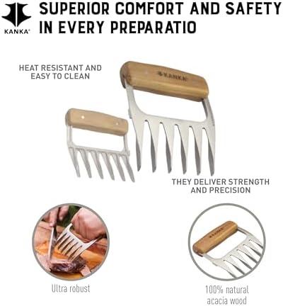 KANKA Meat Shredder Claws, Set of 2, Stainless Steel