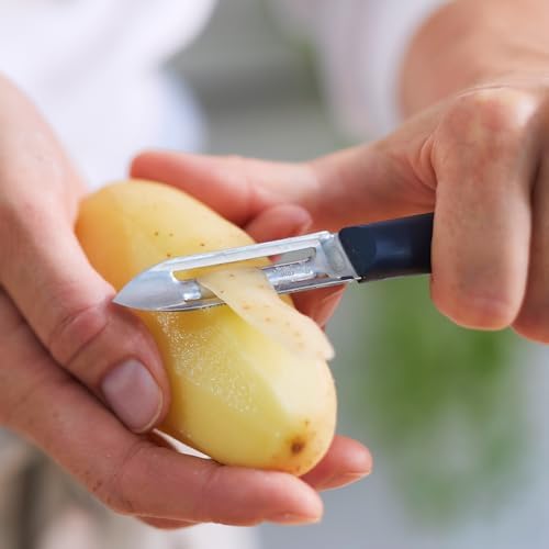 Opinel Les Essentials+ No. 315 Peeler, Corrosion Resistant + Dishwasher Safe, Made in France, Blue