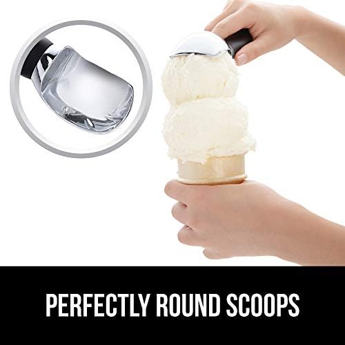 Gorilla Grip Ice Cream Scoop and Silicone Baking Mat, Both in Black Color, Ice Cream Scoop is Versatile, Baking Mats are Quarter Sheet Size, No Greasing Needed, 2 Item Bundle