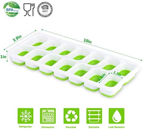 Ice Cube Tray 6 Packs, Silicone ice Cube Tray With Lid, Ice Cube Trays For Freezer, Easy-Release Food-Grade PP & Organic Silicone, Portable & Separable, Dishwasher Safe, Effortless Cleaning & Usage