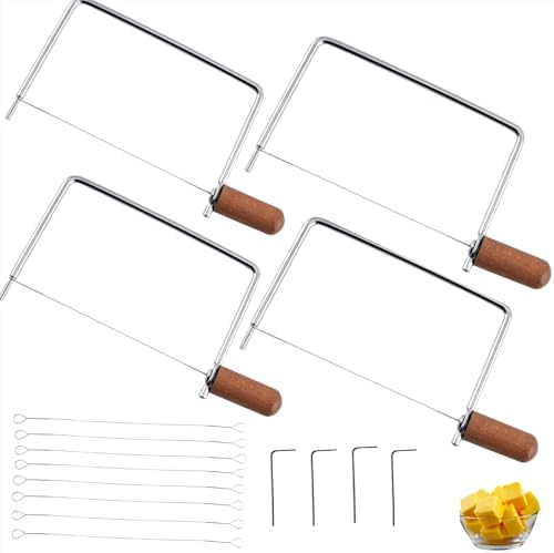 Cheese Slicer Accessories Cheese Cutter Stainless Steel Components - Great for Making Giftable Cheese Cutting Boards with This Cheese Slicer Kit (Wood handle, 4)