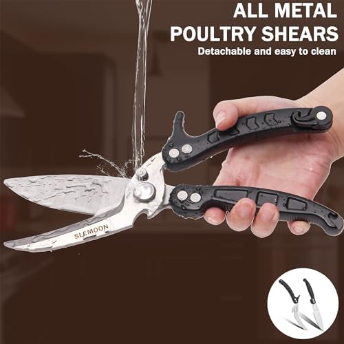 Heavy Duty Kitchen Poultry Shears Black,2pcs set