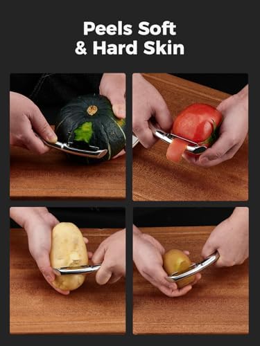 Professional Vegetable Peeler – 304 Stainless Steel Potato Peeler for Kitchen, Ultra Sharp Blade, Ergonomic Non-Slip Handle, Dishwasher Safe, 2-Year Warranty