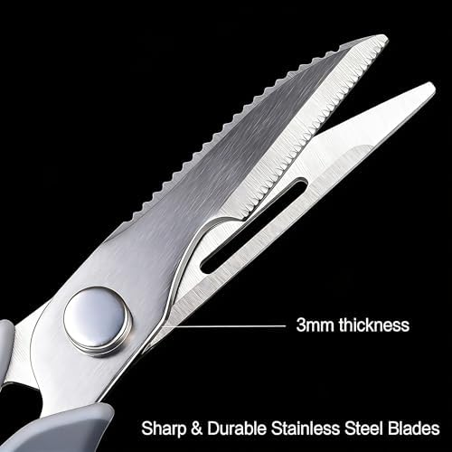Come Apart Kitchen Scissors for Food, All Purpose Kitchen Shears (Grey)