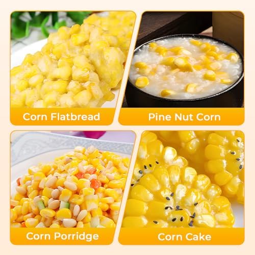 Corn Peeler for Corn on the Cob, Stainless Steel Corn Stripper Tool with Long Handle, Corn Kernel Remover Cutter for Kitchen, Corn Off Cob Tool for Home Cooking (3pc)