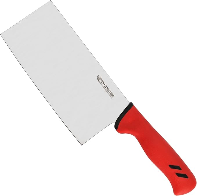 YOUSUNLONG Chinese Meat Cleaver - 8 Inch Kitchen Knives Professional Chef Knife - Premium High Carbon Molybdenum Steel Blade - Ergonomic & Non-slip Handle