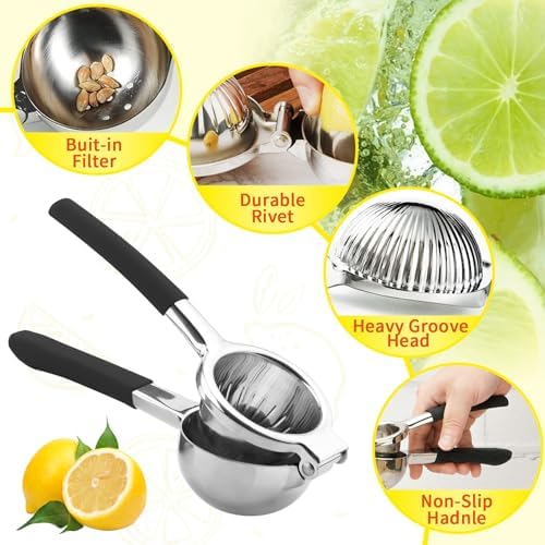 SHIKORI Lemon Squeezer,304 Stainless Steel Citrus Press Juicer