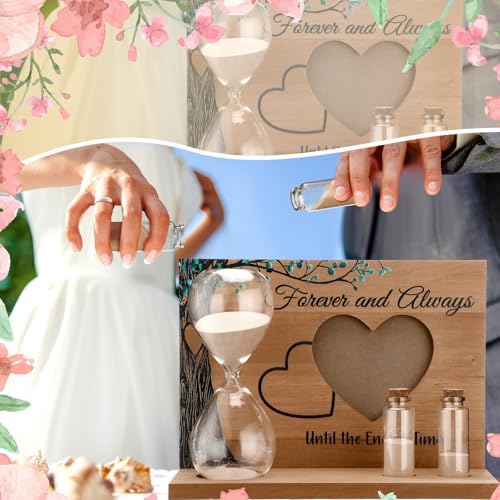 Sliner Unity Sand Ceremony Kit Unity Hour Glass for Wedding, 5 Pcs, Classic