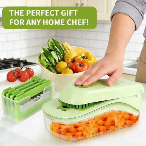 Thalirem 17-in-1 Vegetable Chopper with Container and 4 Blades