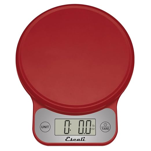 Escali Telero Digital Food Scale, High Precision Kitchen Scale for Cooking, Baking, Portion Control, Meal Prep, Weigh in Grams and Ounces, 11 lb Capacity, Red (T136)