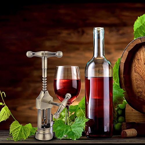 Wine Bottle Opener, Retro Wine Corkscrew Portable, Professional Manual Cork Puller Effortless Wine Opener for Kitchen Chateau Restaurant Wedding