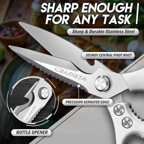 TIJERAS Kitchen Scissors Shears Set - 2PCS Stainless Steel Sharp
