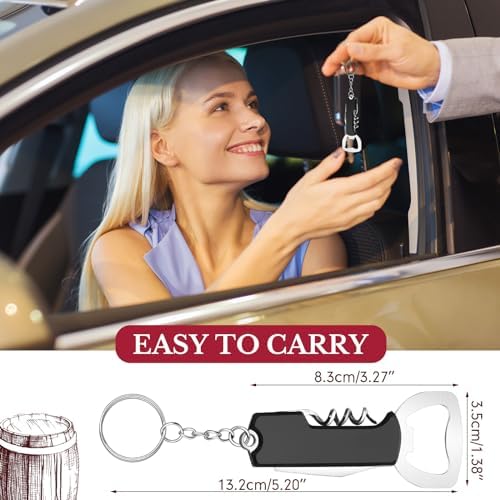 Ziliny 48 Pcs Wine Bottle Opener Keychains Bulk Corkscrew, Black