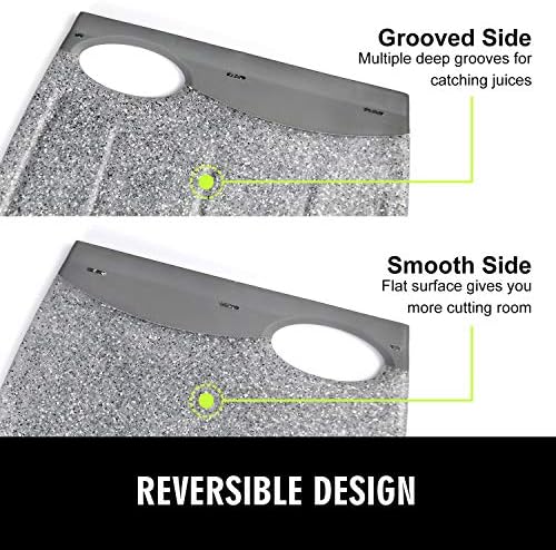 Small Plastic Cutting Board Set of 2 with Multiple Juice Grooves, 9.8" x 7"