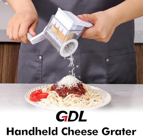GDL Rotary Parmesan cheese Grater, Cheese Grater Shredder Hand Crank