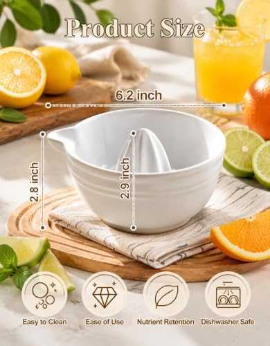 18oz Lemon Squeezer Orange Juicer Citrus Juicer Bowl Ceramic Manual Juicer