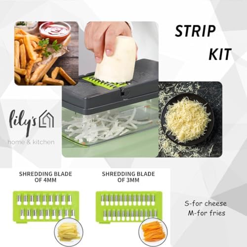 Lily`s Home & Kitchen Pro-Series 16-in-1 VegetableChopper, Mandoline Slicer, Veggie Chopper, Food Chopper with Container, Vegetable Cutter, Onion, slicer (Home Essential Gadget & Kitchen)