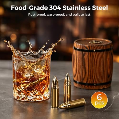 EooCoo Mens Gifts, Whiskey Stones Gift Set with 6 Pcs Stones and Box