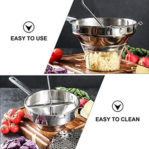 Hemoton Potato Masher Stainless Steel Stainless Steel Food Mill Potato Masher, Rotary Food Mill for Sauce, Applesauce, Puree, Mashed Potatoes, Jams - Potato Ricer Professional