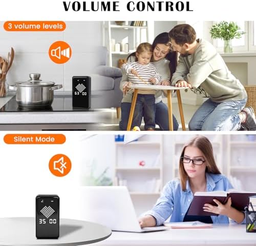 Digital Hourglass Timer, Magnetic Visual Focus Timers with Adjustable Alarm Volume & LED Display, Desk Flip Timer for Study,Work, Kitchen
