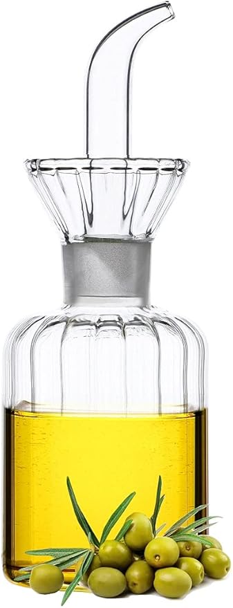 5 oz Glass Oil Dispenser Bottle,No Funnel Needed Cruet Decanter