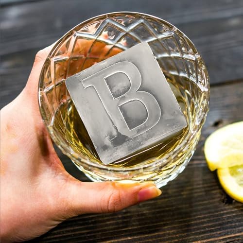 Letter B Monogram Ice Cube Mold Custom Ice Cube Mold 2 Inch Big Initials Silicone Ice Cube Tray Gifts for DAD Gifts for Him