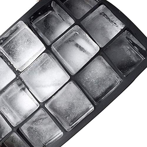 Silicone Ice Cube Trays with No Leaking Lid, Easy-Release and Flexible 15- Cavities Square Ice Cube Mold, Set of 2, No odors and Stackable