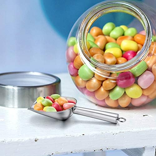 E-far Mini Ice Scoop Set of 8, 3 Ounce Stainless Steel Utility Scoops