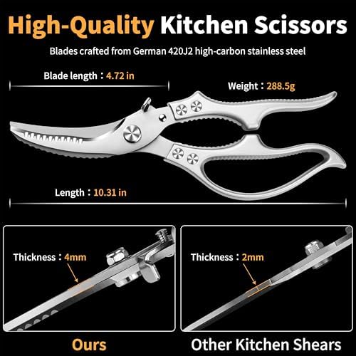 Chicken Scissors Heavy Duty All Purpose Poultry Shears for Food Cooking