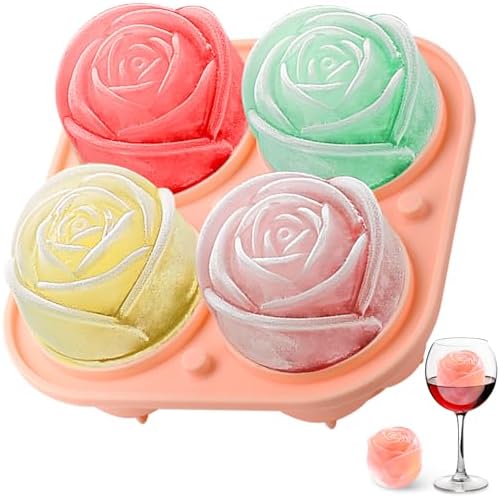 Rose Ice Cube Mold,2" x 4 ices,Large Ice Cube Molds,Ice Cube Tray