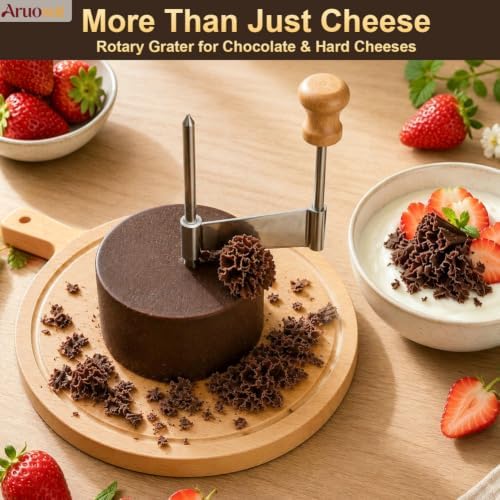 Cheese Curler Cheese Slicer Stainless Steel Blade & Wood Base for Home Restaurants Cafes Bakery Dessert Shops Charcuterie Boards, Parties & Gift