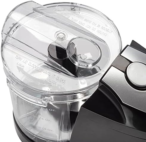 Dominion 1.5 Cup - Electric Mini Food Chopper - Vegetable & Fruit Cutter - Premium Stainless Steel Blades with Safety Lock Cover - One Step/Touch Button - Non-Skid Rubber Feet - Black