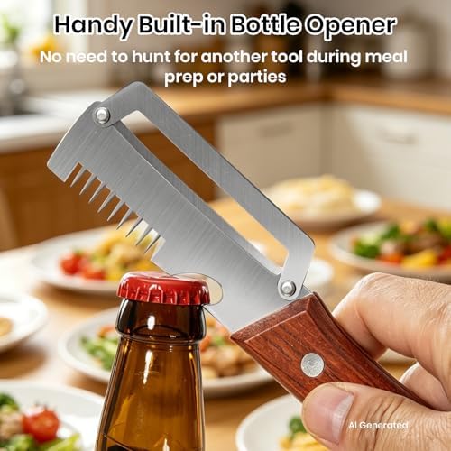 3-in-1 Multifunction Vegetable Peeler with Scallion Slicer & Bottle Opener - Stainless Steel Julienne Shredder for Green Onions, Potatoes & Carrots - Ergonomic Space-Saving Kitchen Gadget (1 Pack)
