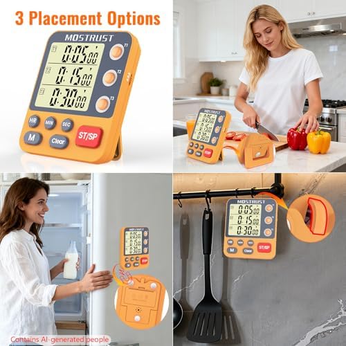 Digital Dual Kitchen Timer, Multiple Channels Countdown Timer