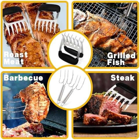 4 Pcs Turkey Lifter Forks And Meat Shredder Claws Set