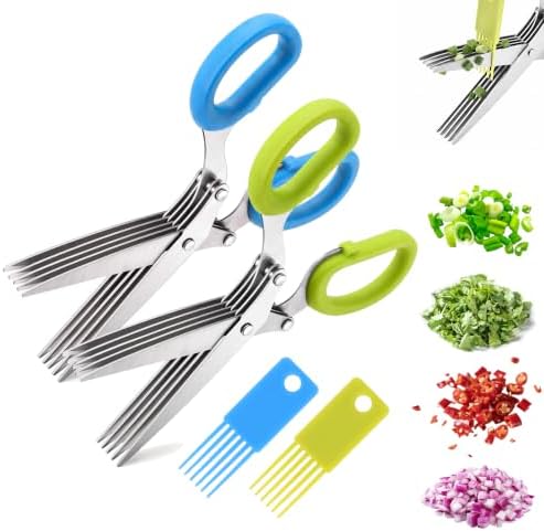 2027 New Herb Scissors with 5 Thickened Sharp Blades