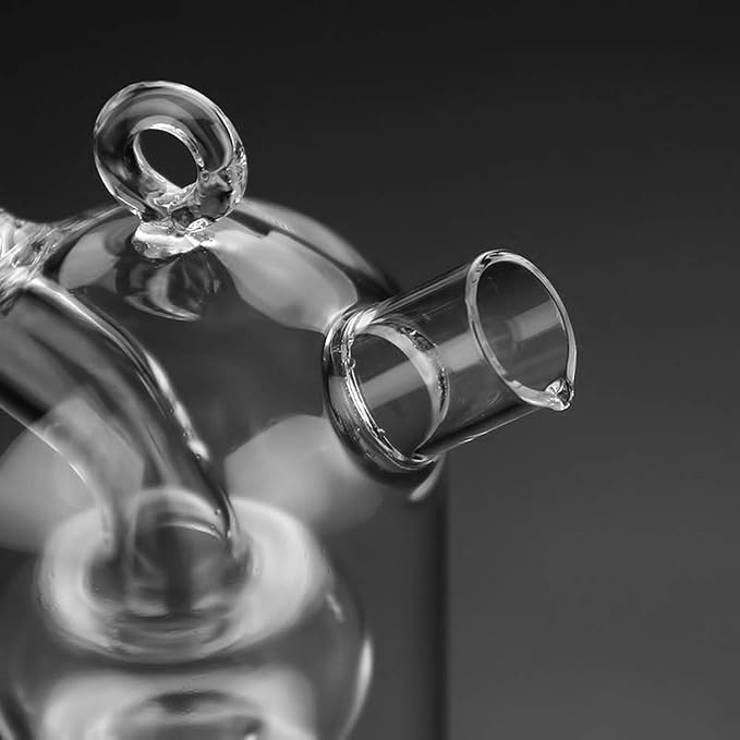 Olive Oil and Vinegar Dispenser Cruet Bottles, 2 in 1 Transparent Dual Glass for Kitchen Cooking Container