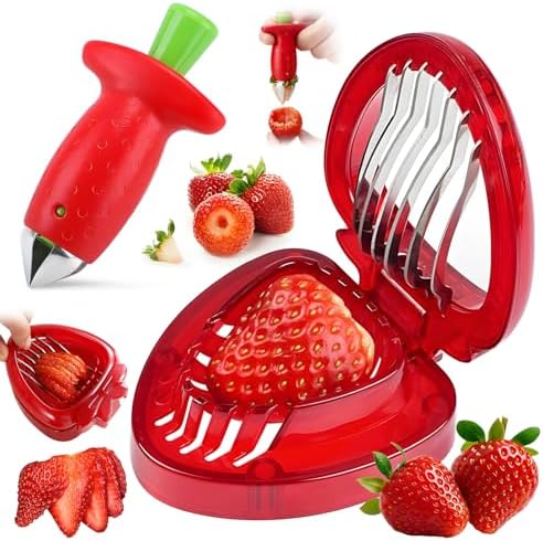 stainless steel strawberry corer,strawberry slicer,strawberryhuller;corertool;corer slicer;slicertool;cutter slicer;slicercorer;fruitcorer slicer tool;kitchen gadgets (Core and Slicer)
