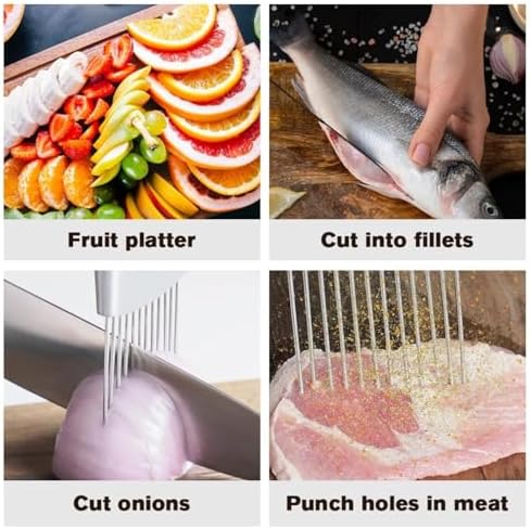 Stainless Steel Vegetable Slicer - Onion & Potato Cutter, Lemon Slicer, Kitchen Chopper Assistant Tool (2, Style3)