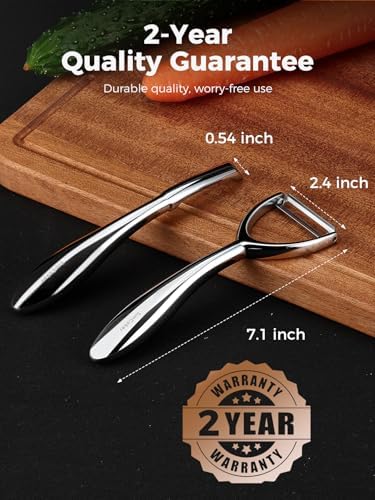 Vegetable Peeler Set, Ultra Sharp Stainless Steel Y Peeler & I Peeler for Potatoes, Fruits and Vegetables, Serrated Blade Kitchen Peeler with Ergonomic Handle