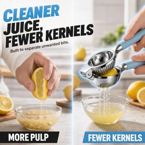 Heavy-Duty Stainless Steel Lemon Squeezer, Effortless Citrus Juicing with Ergonomic Handles, Ideal for Home Kitchens & Bar Use，2pcs