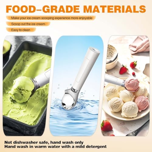 Heated Ice Cream Scoop, Rechargeable Waterproof Electric Ice Cream Scoop