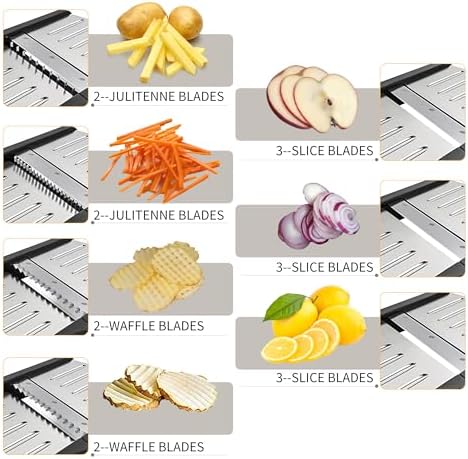 -BINGBING- Mandoline Slicer for Kitchen, 7-in-1 Adjustable Vegetable Slicer
