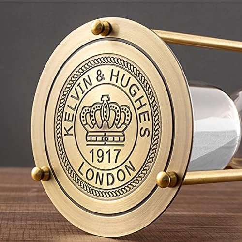 Vintage Sand Timer,30 Minute Hourglass,Antique Brass Sand Clock,Sand Watch 30 Min,Antiguo Reloj De Arena 30 Minuto,Metal Unique Sandglass for Gifts Games Kitchen Home Office Decoration