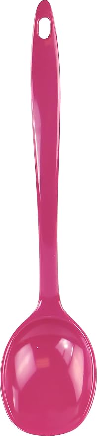 Reston Lloyd Cooking Spoon for Serving, Basting, Mixing, Heat Resistant, BPA Free Melamine 11 inch Utensil with Ergonomic Handle, Magenta